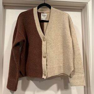 Abercrombie & Fitch Brown and Cream Cardigan